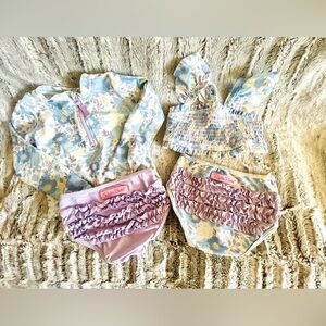 RuffleButts Fairytale Garden Rash Guard/Tankini Set 4T